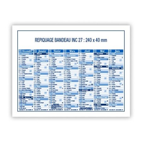 Calendrier bancaire 2025 Standard - Personnalisable