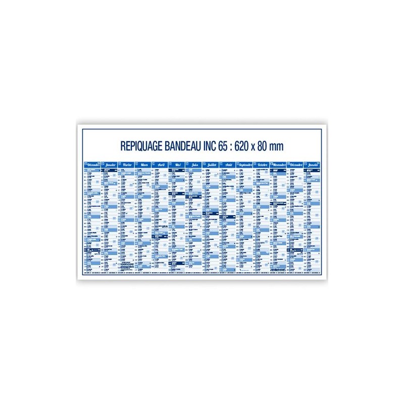 Calendrier bancaire 2025 Standard - Personnalisable