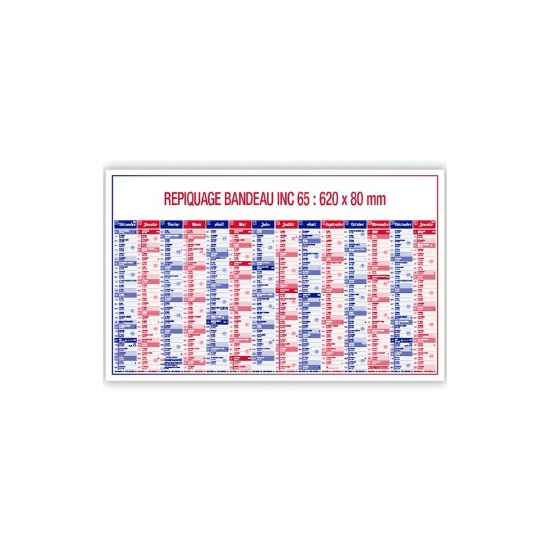 Calendrier bancaire 2025 Standard - Personnalisable