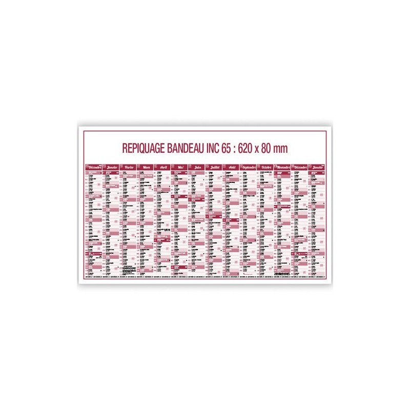 Calendrier bancaire 2025 Standard - Personnalisable