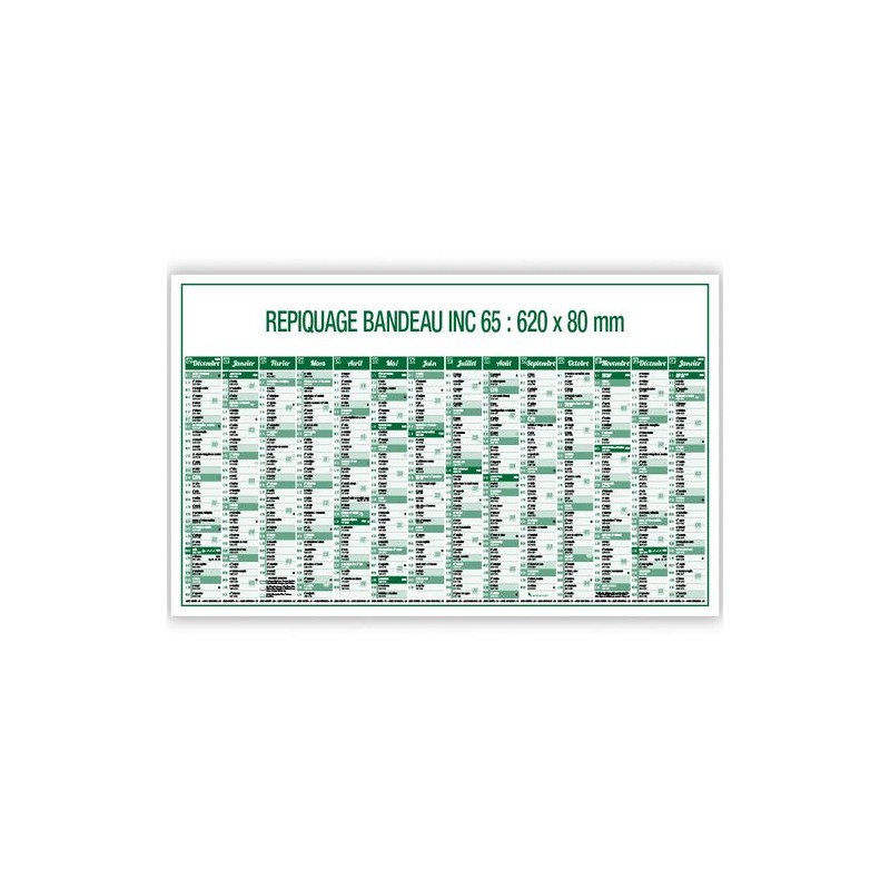 Calendrier bancaire 2025 Standard - Personnalisable