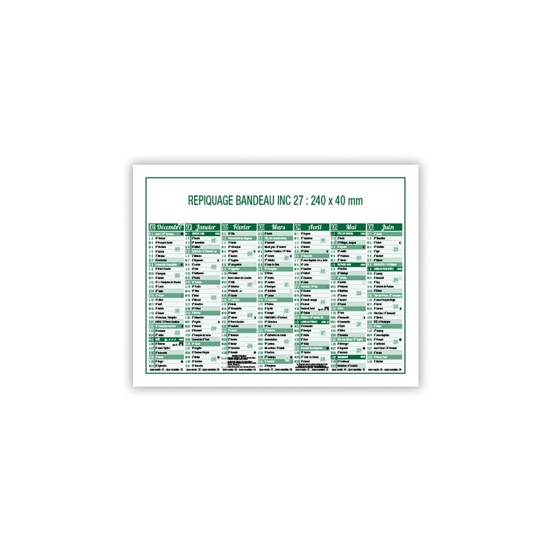 Calendrier bancaire 2025 Standard - Personnalisable