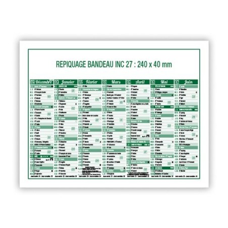 Calendrier bancaire 2025 Standard - Personnalisable