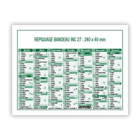 Calendrier bancaire 2025 Standard - Personnalisable