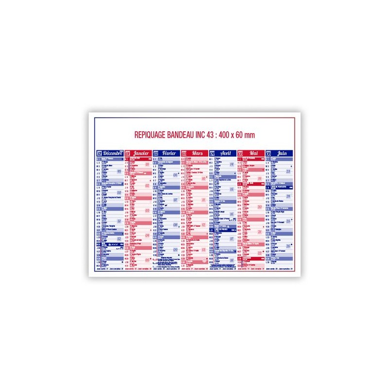 Calendrier bancaire 2025 Standard - Personnalisable