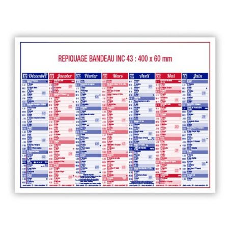 Calendrier bancaire 2025 Standard - Personnalisable