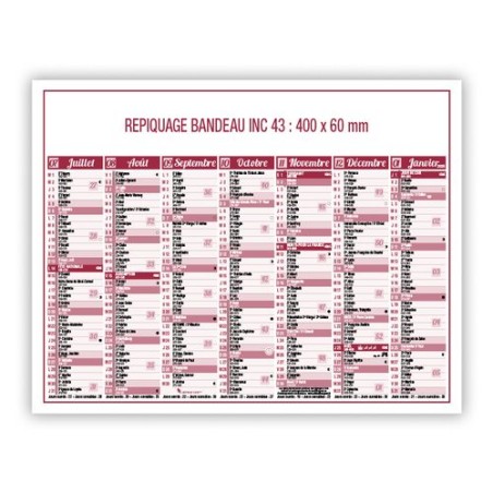Calendrier bancaire 2025 Standard - Personnalisable