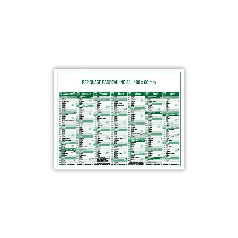 Calendrier bancaire 2025 Standard - Personnalisable