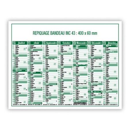 Calendrier bancaire 2025 Standard - Personnalisable