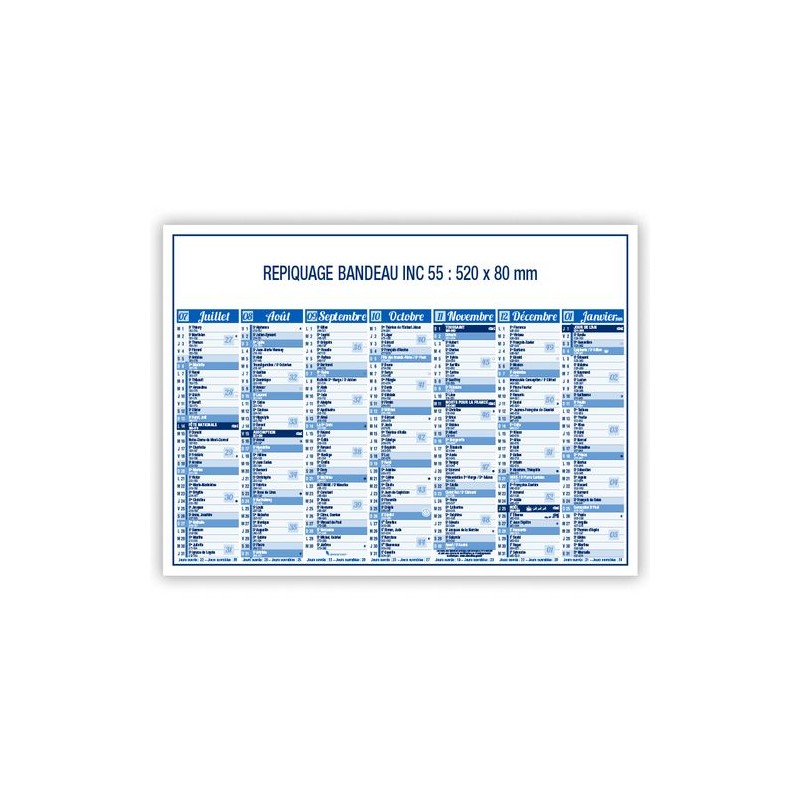 Calendrier bancaire 2025 Standard - Personnalisable