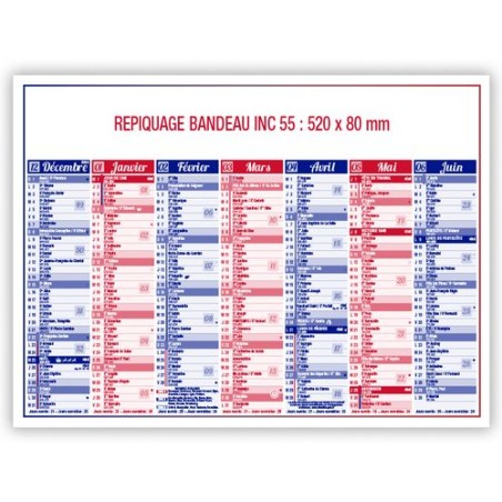 Calendrier bancaire 2025 Standard - Personnalisable