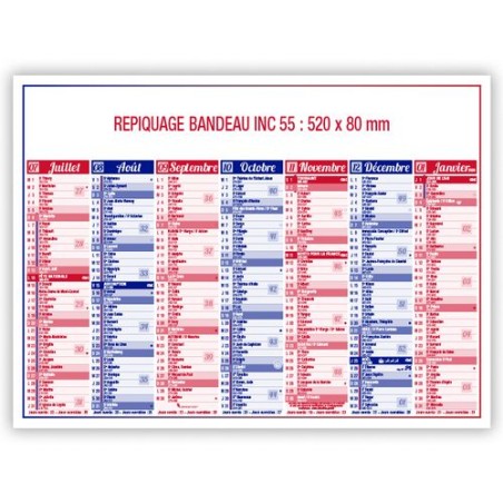 Calendrier bancaire 2025 Standard - Personnalisable