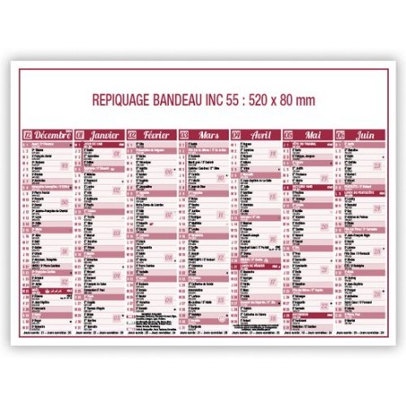 Calendrier bancaire 2025 Standard - Personnalisable