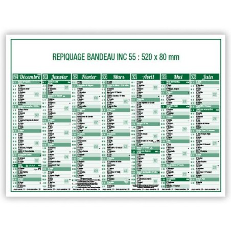 Calendrier bancaire 2025 Standard - Personnalisable