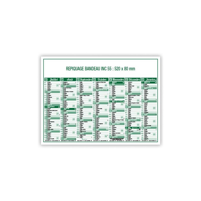 Calendrier bancaire 2025 Standard - Personnalisable