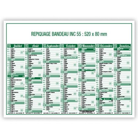Calendrier bancaire 2025 Standard - Personnalisable