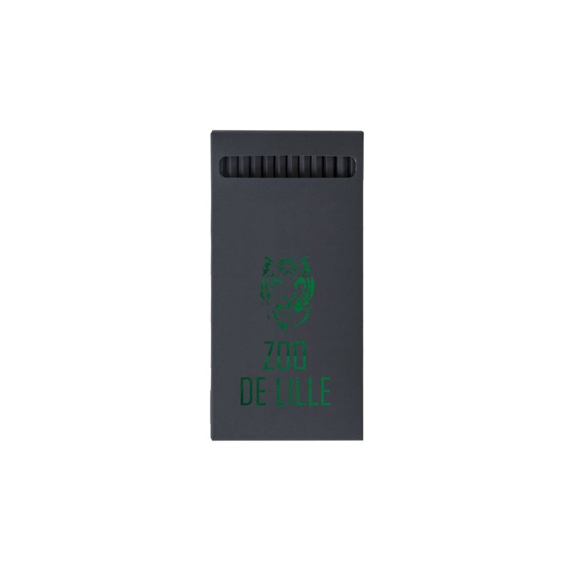 Étui personnalisé noir pour 12 crayons - 17,6 cm personnalisable avec votre logo