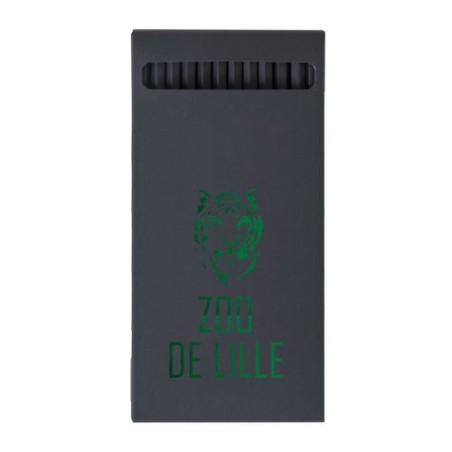 Étui personnalisé noir pour 12 crayons - 17,6 cm goodies publicitaire événementiel