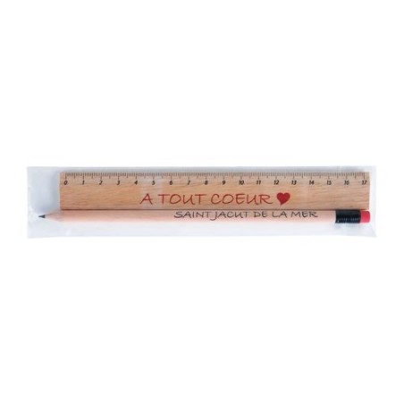 Kit Éco-responsable de Règle et Crayon Personnalisés - KIT-ECO 2 cadeau entreprise pas cher
