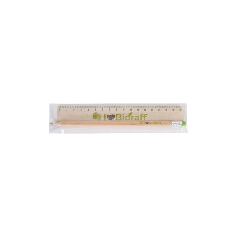 Kit Éco-responsable de Règle et Crayon Personnalisés - KIT-ECO 2 personnalisation sur mesure