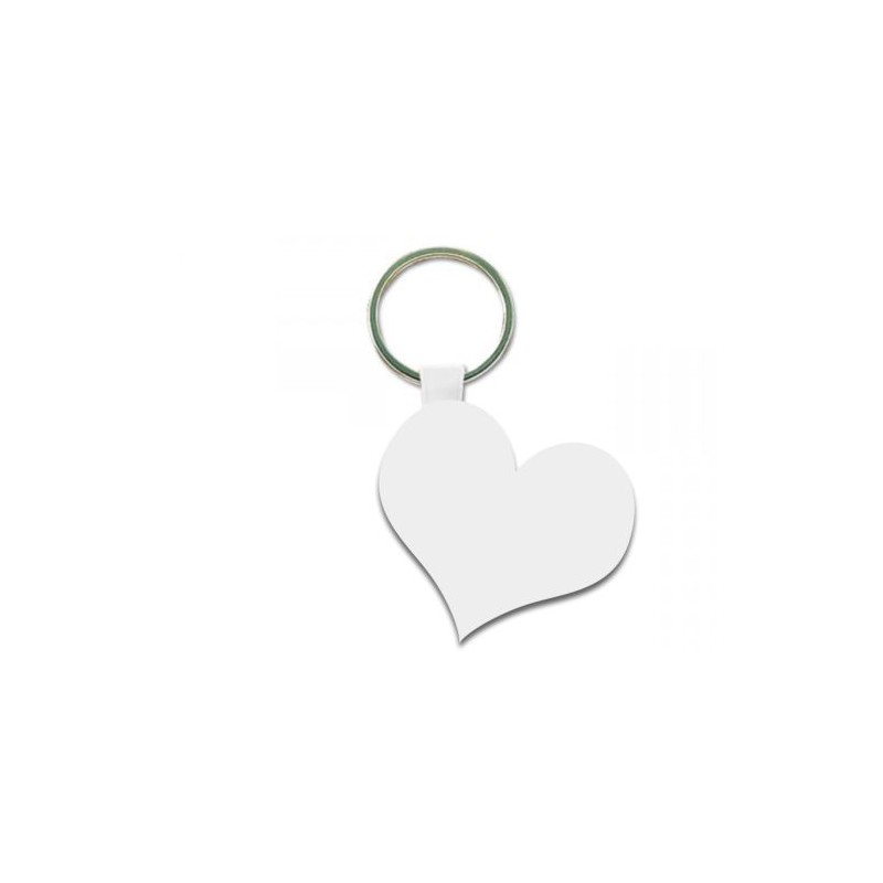 PORTE CLES PLASTIQUE SOUPLE FORME COEUR (anneau 25 mm)