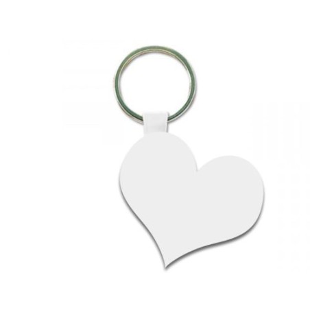 PORTE CLES PLASTIQUE SOUPLE FORME COEUR (anneau 25 mm)