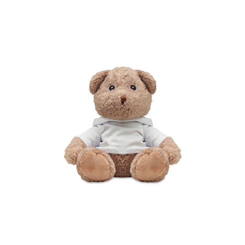 Peluche Ourson Unique Cadeau Publicitaire - JOHN Matières : PET Couleurs : blanc