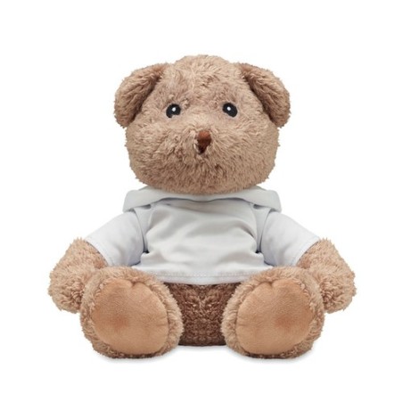 Peluche Ourson Unique Cadeau Publicitaire - JOHN Matières : PET Couleurs : blanc