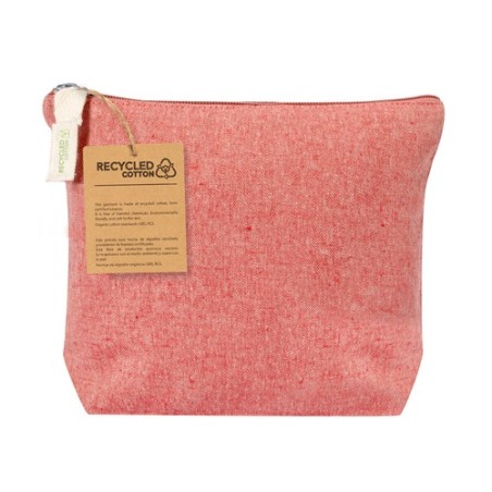 Trousse de Toilette Éco-responsable Personnalisée Belix pas cher Matières : coton recyclé Couleurs : rouge impression haute défi