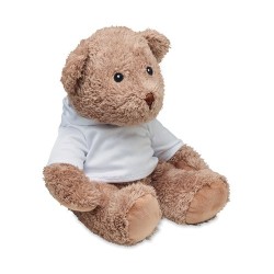 Peluche Ourson Unique Cadeau Publicitaire - JOHN Matières : PET Couleurs : blanc cadeau entreprise pas cher