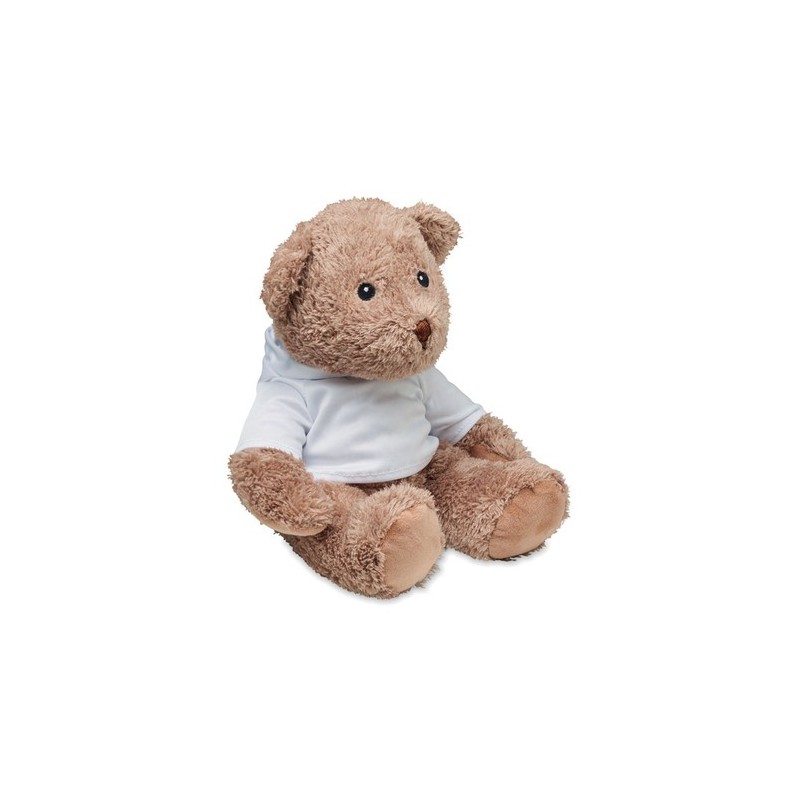 Peluche Ourson Unique Cadeau Publicitaire - JOHN Matières : PET Couleurs : blanc cadeau entreprise pas cher