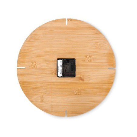 Horloge Murale Éco-responsable en Bambou - ESFERE Matières : bambou Couleurs : bois personnalisable avec votre logo