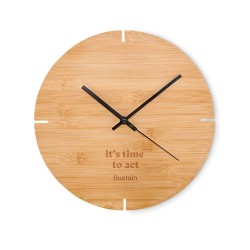 Horloge Murale Éco-responsable en Bambou - ESFERE Matières : bambou Couleurs : bois impression haute définition
