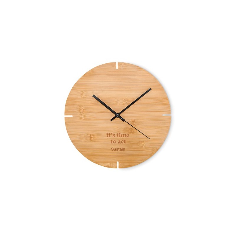 Horloge Murale Éco-responsable en Bambou - ESFERE Matières : bambou Couleurs : bois impression haute définition