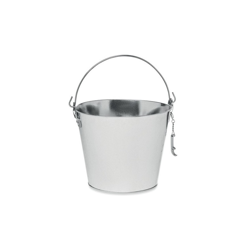 Seau à bouteille en métal personnalisé 4L pas cher - BUCKY Matières : métal Couleurs : argenté mat