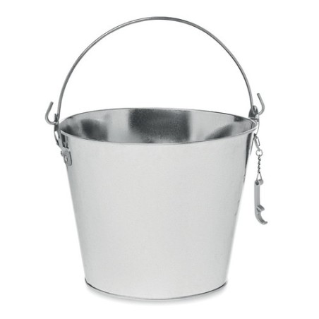 Seau à bouteille en métal personnalisé 4L pas cher - BUCKY Matières : métal Couleurs : argenté mat