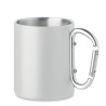 Mug en métal personnalisé avec anse mousqueton - AROM Matières : acier inoxydable Couleurs : blanc