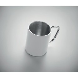 Mug en métal personnalisé avec anse mousqueton - AROM Matières : acier inoxydable Couleurs : blanc 2