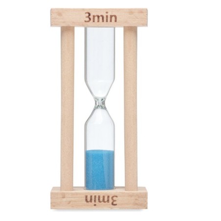 Sablier en bois  3 minutes - CI Matières : bois Couleurs : bois personnalisable avec votre logo