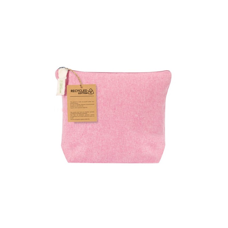 Trousse de Toilette Éco-responsable Personnalisée Belix pas cher Matières : coton recyclé Couleurs : rose personnalisable avec v