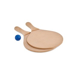 Set de tennis de plage personnalisé RAQUET Matières : MDF Couleurs : bois cadeau entreprise pas cher