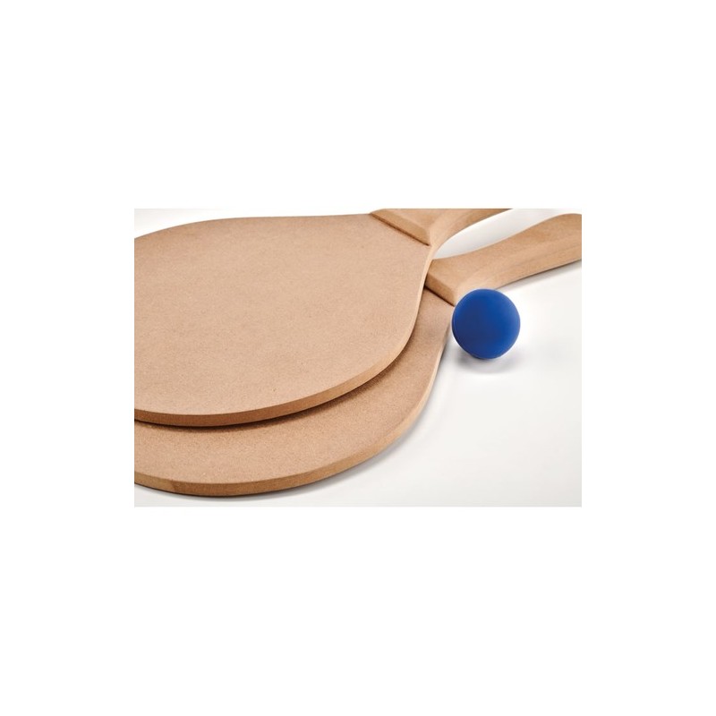 Set de tennis de plage personnalisé RAQUET Matières : MDF Couleurs : bois marquage laser ultra précis