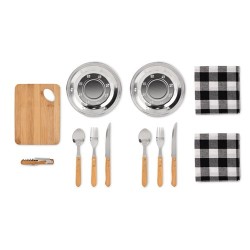 Set de Pique-Nique Personnalisé Éco-responsable pour 2 Personnes - HUDSON Matières : coton Couleurs : beige cadeau entreprise pa