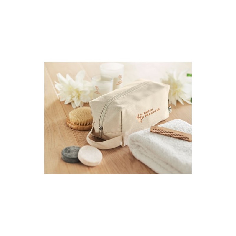 Sac cosmétique  en toile 220 gr personnalisable - Goodies Matières : coton biologique Couleurs : beige livraison express 24h 48h