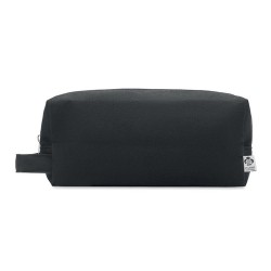 Sac cosmétique  en toile 220 gr personnalisable - Goodies Matières : coton biologique Couleurs : noir marquage laser ultra préci