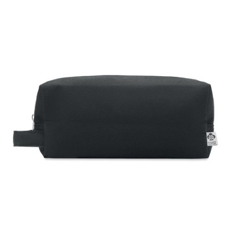Sac cosmétique  en toile 220 gr personnalisable - Goodies Matières : coton biologique Couleurs : noir marquage laser ultra préci