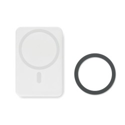 Chargeur sans fil magnétique économique personnalisé 15W MO6874 DOUBLETIC Couleurs : blanc goodies publicitaire événementiel