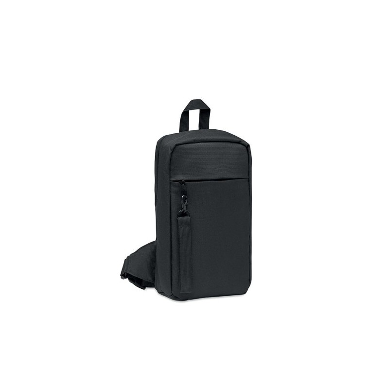 Sac de poitrine  personnalisé en 600D RPET - CEBAG Matières : PET recyclé Couleurs : noir