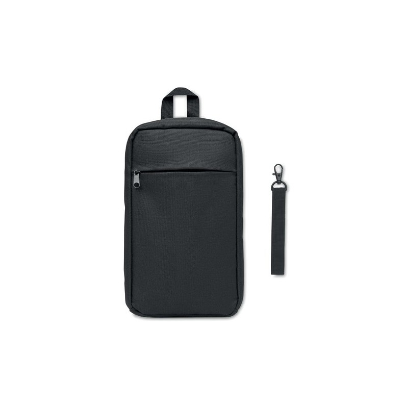 Sac de poitrine  personnalisé en 600D RPET - CEBAG Matières : PET recyclé Couleurs : noir personnalisable avec votre logo