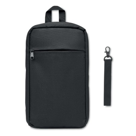 Sac de poitrine  personnalisé en 600D RPET - CEBAG Matières : PET recyclé Couleurs : noir personnalisable avec votre logo